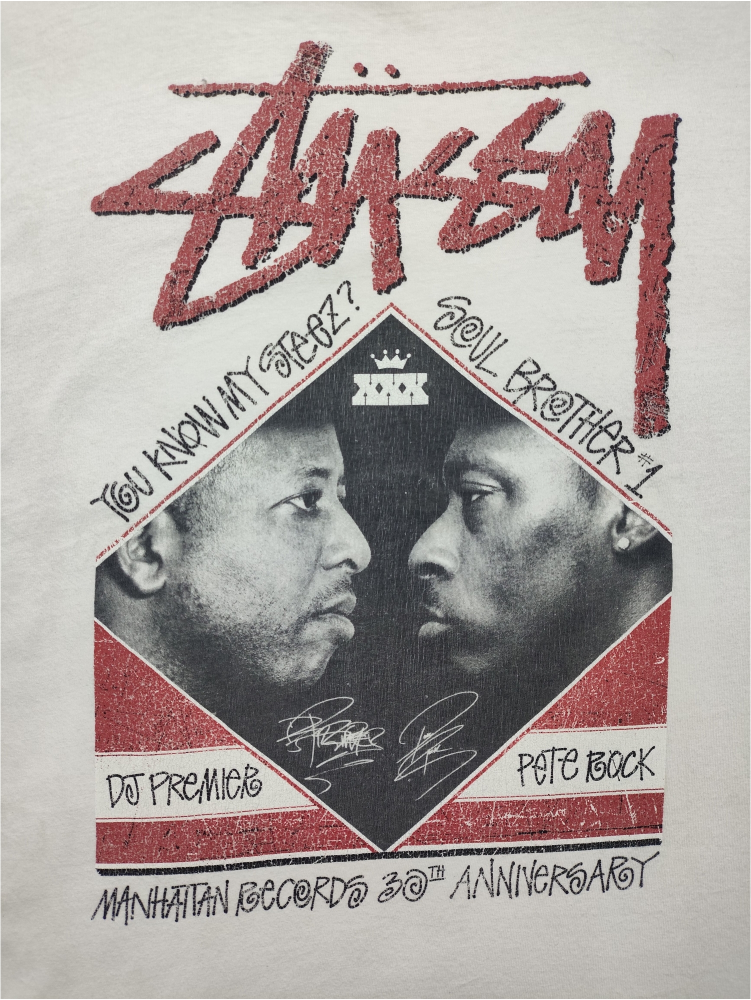 STUSSY 30th DJ PREMIER PETE ROCK Tシャツ L VTG L] STUSSY x DJ Premier x Pete Rock / Rap Rakim Gang